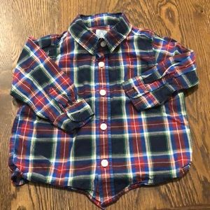 Gap plaid button down shirt 18-24mo